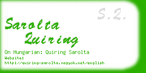 sarolta quiring business card